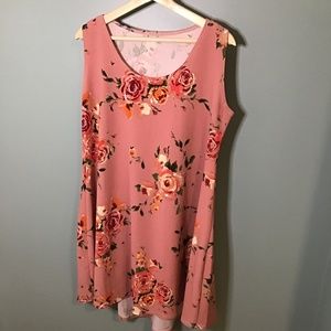 Pink floral tunic or mini dress